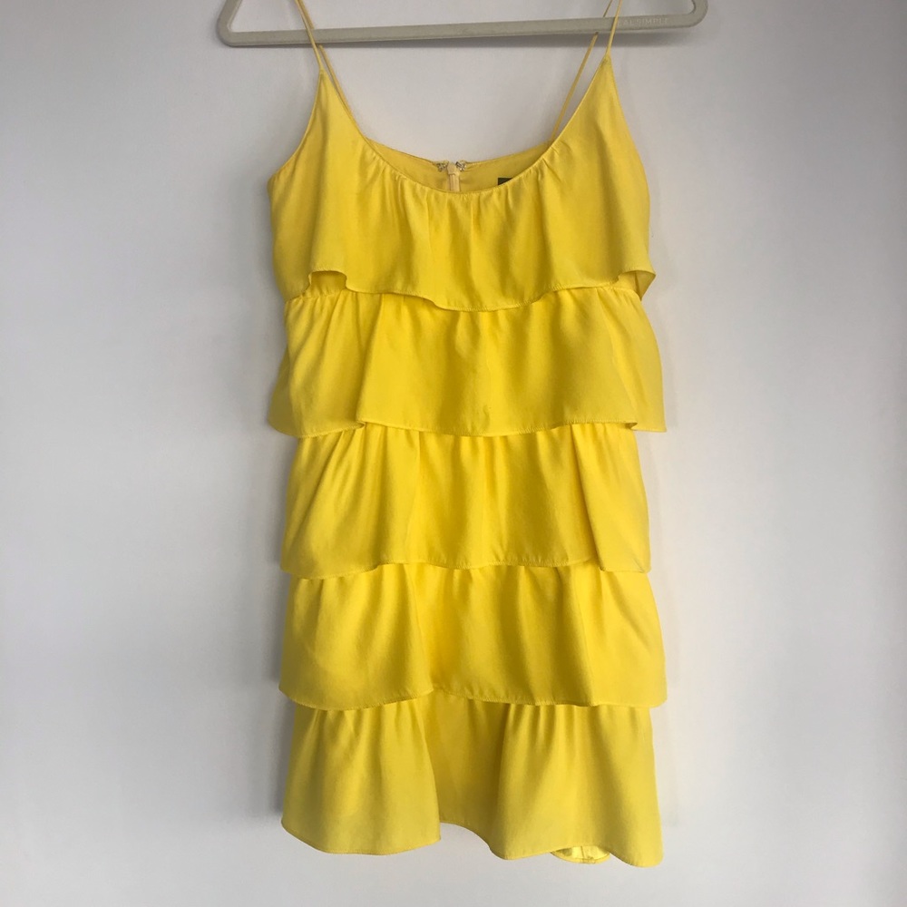 Jay Godfrey Mini Yellow Ruffle Dress Size 4